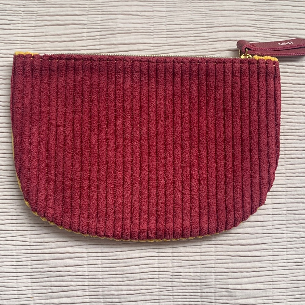 New IPSY Burgundy Corduroy Cosmetic Bag